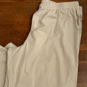 Target Wild Fable Poplin Cotton Long Pants. Sz L. Tan and White.